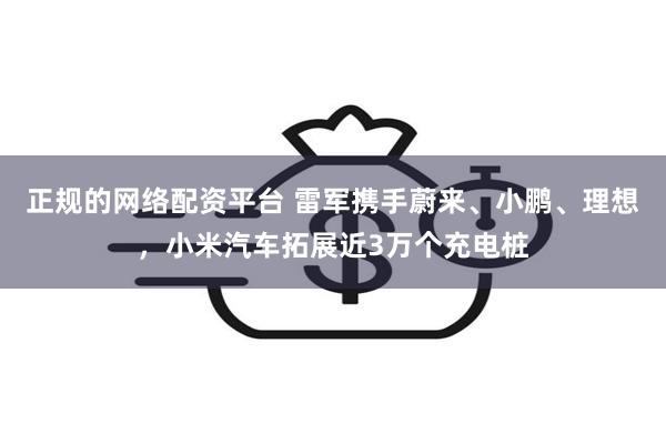 正规的网络配资平台 雷军携手蔚来、小鹏、理想，小米汽车拓展近3万个充电桩