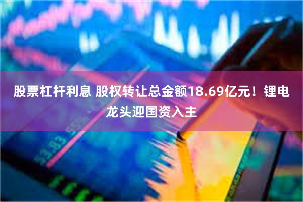 股票杠杆利息 股权转让总金额18.69亿元！锂电龙头迎国资入主
