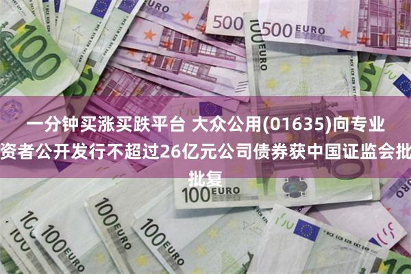 一分钟买涨买跌平台 大众公用(01635)向专业投资者公开发行不超过26亿元公司债券获中国证监会批复